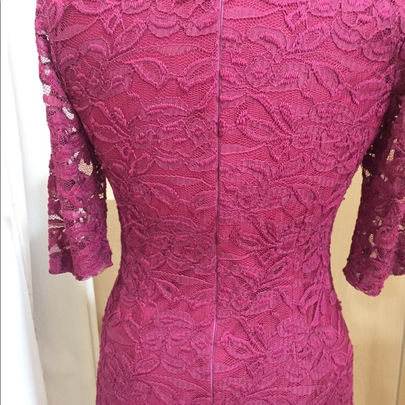 Burgundy lace lined dress size M - Picture 8 of 10